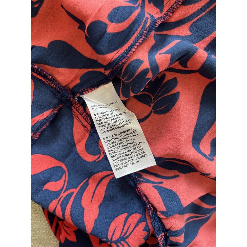 CHICOS Sz 0 Maxi Dress US 4 S Flutter Sleeve Smocked Waist Damask Floral Tier - Picture 11 of 11